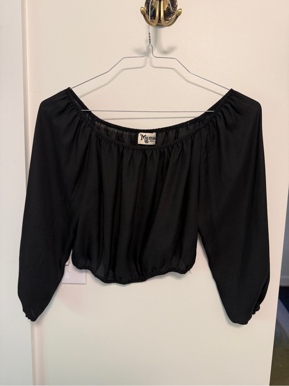 Show Me Your MuMu Black Off-Shoulder Crop Top